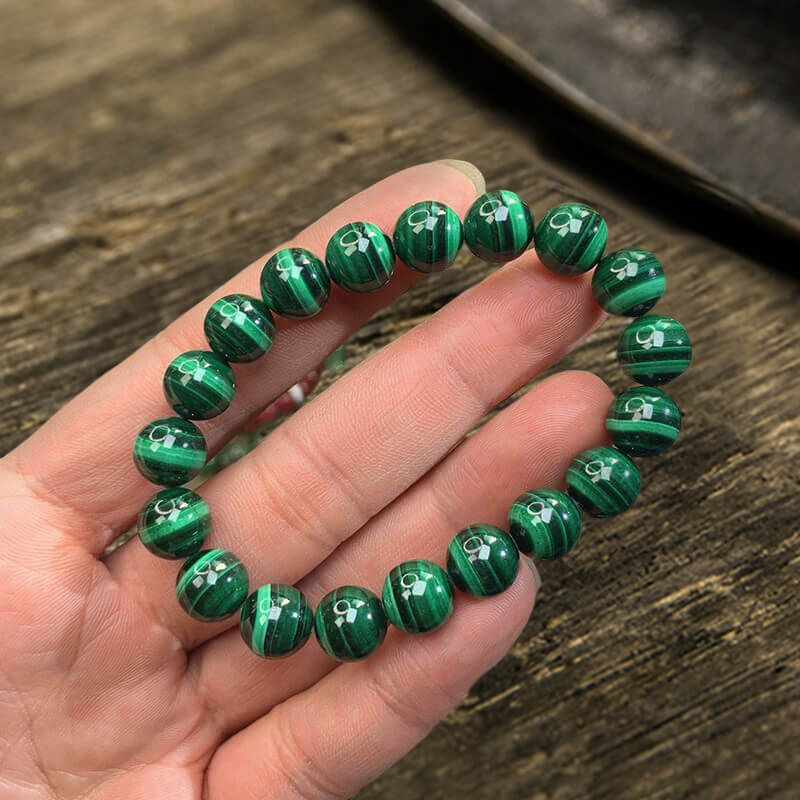Vintage Malachite Beads Adjustable Bracelet | Gthic.com