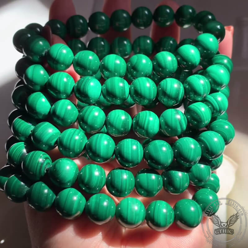 Vintage Malachite Beads Adjustable Bracelet | Gthic.com