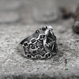 Vintage Northern Pirate Compass Stainless Steel Marine Ring 04 | Gthic.com