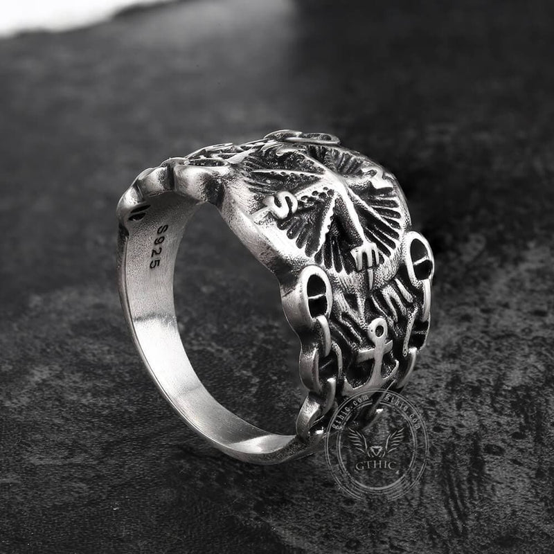 Vintage Northern Pirate Compass Sterling Silver Marine Ring – GTHIC