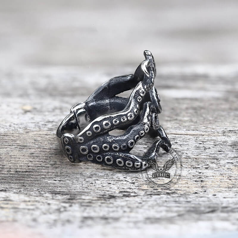 Vintage Octopus Arms Stainless Steel Animal Ring | Gthic.com