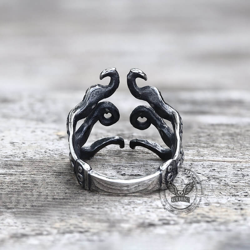 Vintage Octopus Arms Stainless Steel Animal Ring | Gthic.com