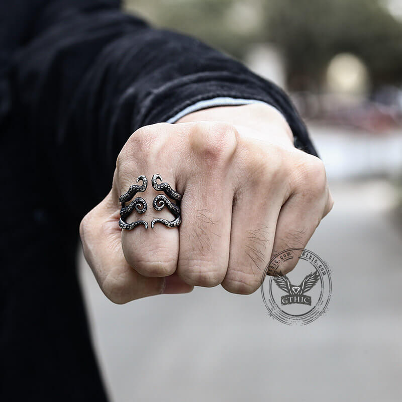 Vintage Octopus Arms Stainless Steel Animal Ring