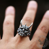 Vintage Oni Mask Stainless Steel Ring | Gthic.com