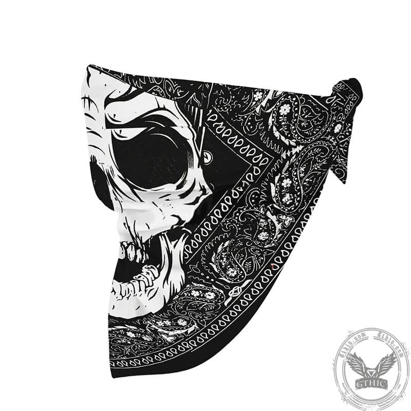 Vintage Pattern Cotton Skull Square Scarf | Gthic.com