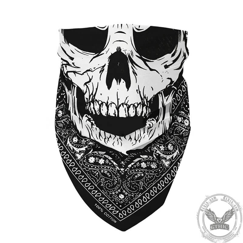 Vintage Pattern Cotton Skull Square Scarf | Gthic.com