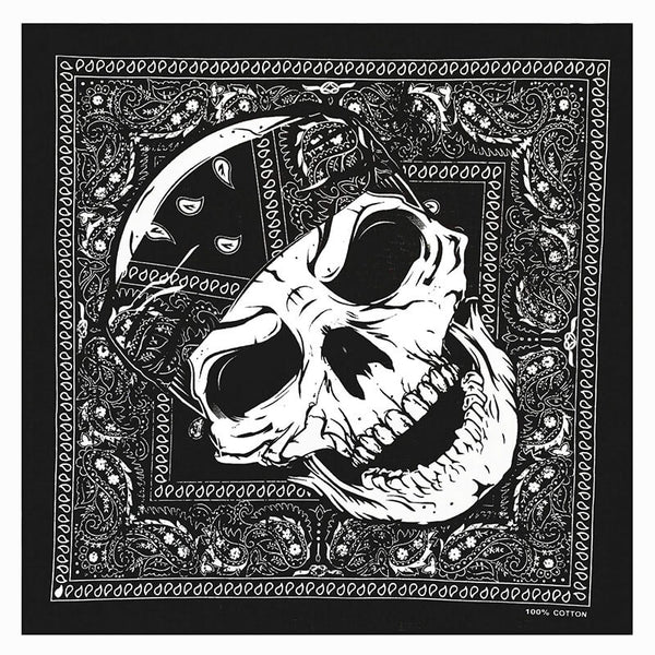 Vintage Pattern Cotton Skull Square Scarf | Gthic.com