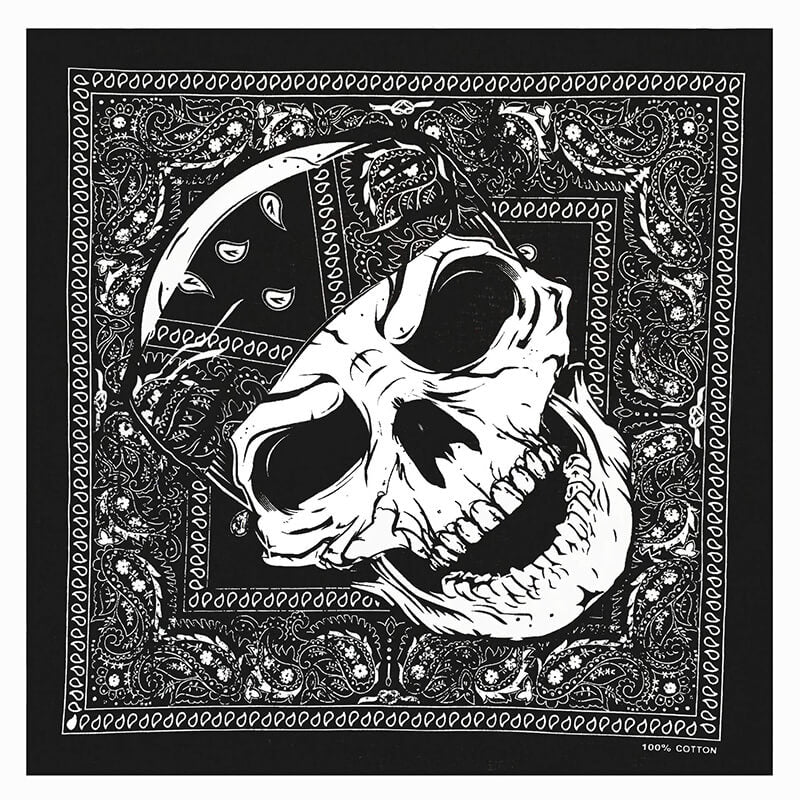 Vintage Pattern Cotton Skull Square Scarf | Gthic.com