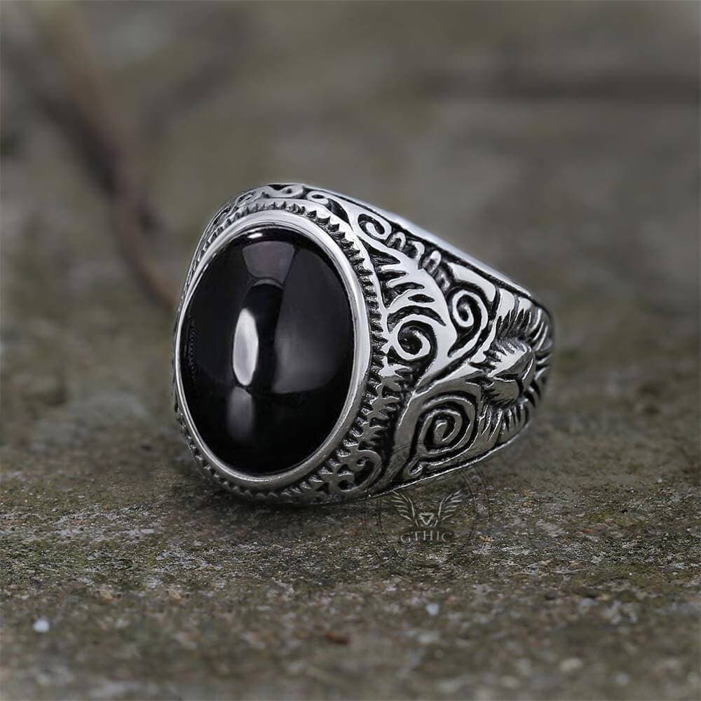 Vintage Pattern Gem Stainless Steel Ring – GTHIC