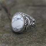 Vintage Pattern Gem Sterling Silver Ring