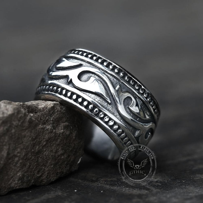Curling Grass Pattern Stainless Steel Ring