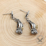 Vintage Rabbit Sterling Silver Stud Earring 04 | Gthic.com