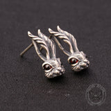 Vintage Rabbit Sterling Silver Stud Earring 05 | Gthic.com