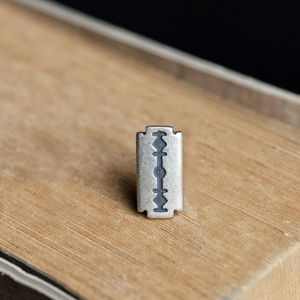 Vintage Razor Blade Sterling Silver Stud Earrings | Gthic.com