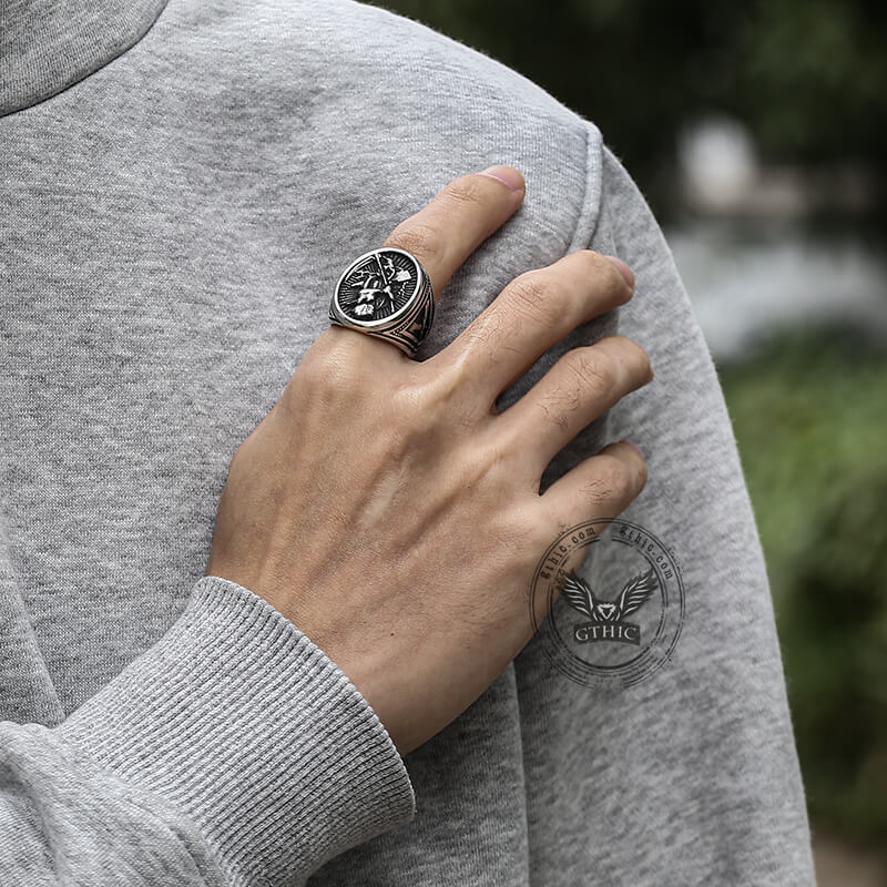 Vintage Reaper Scythe RVS Skull Ring