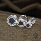 Vintage Roman Numeral Stainless Steel Stud Earrings | Gthic.com