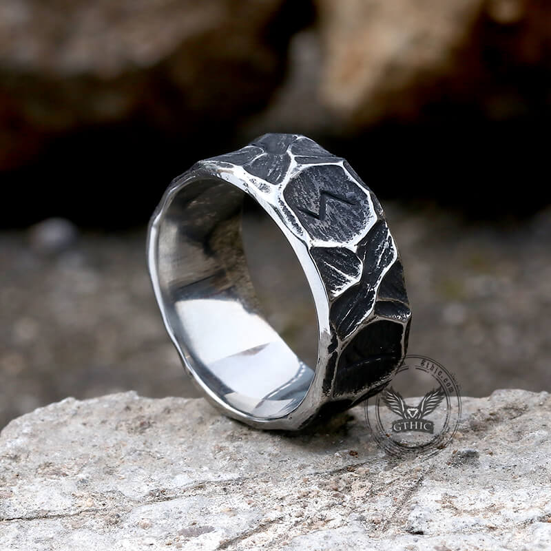 Vintage Runen Edelstahl Wikinger Ring