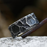 Vintage Runes Stainless Steel Viking Ring | Gthic.com