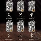 Vintage Runes Vegvisir Sterling Silver Viking Necklace | Gthic.com