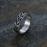 Vintage Simple Pattern Stainless Steel Band Ring | Gthic.com