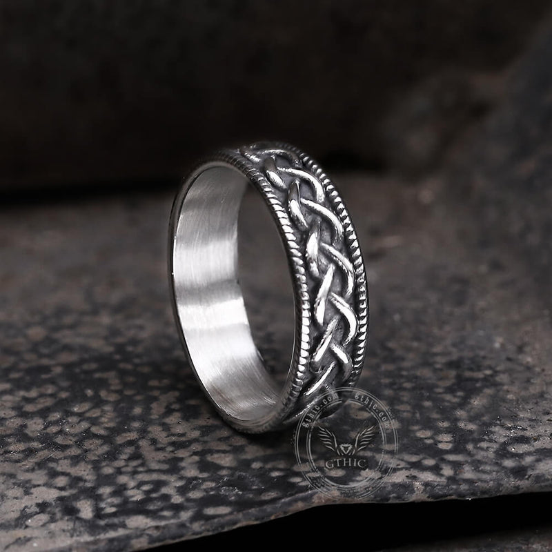 Vintage Simple Pattern Stainless Steel Band Ring