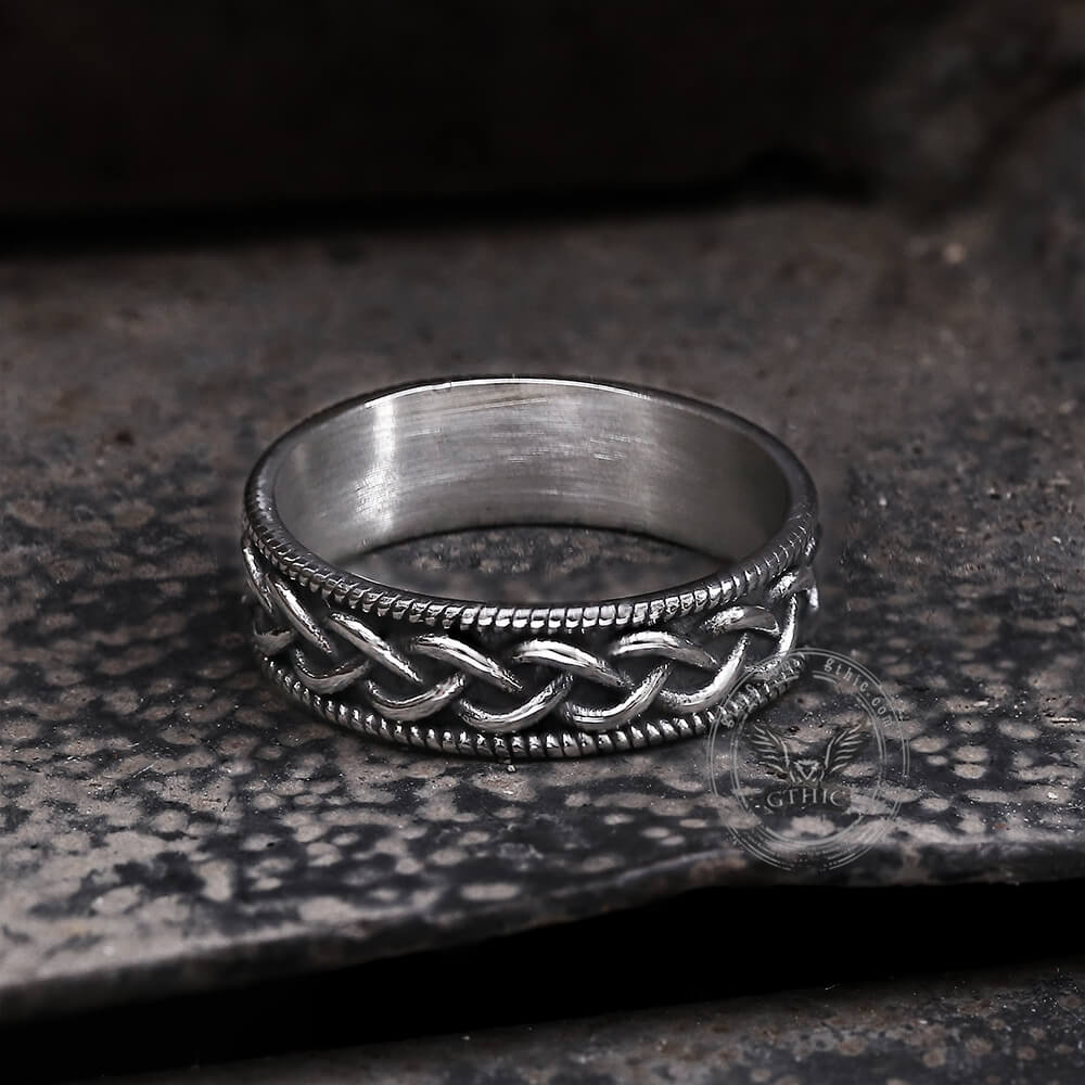 Vintage Simple Pattern Stainless Steel Band Ring – GTHIC