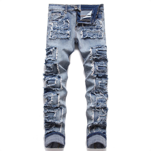 Vintage Skinny Ripped Patch Cotton| Gthic.com