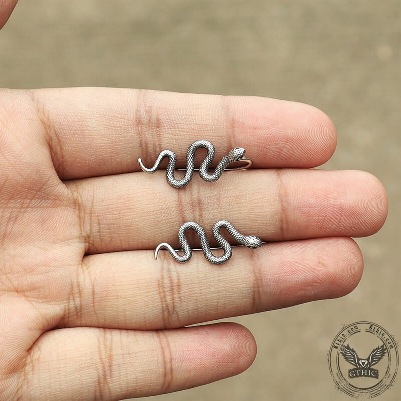 Vintage Snake Stainless Steel Ear Climber Cuffs