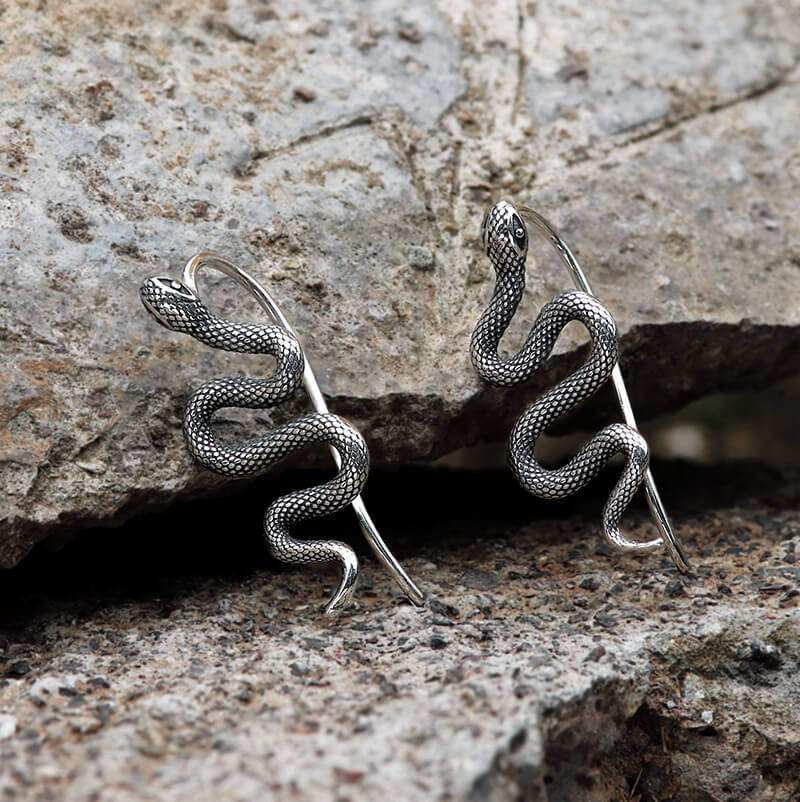 Vintage Snake Stainless Steel Ear Climber Clip | Gthic.com