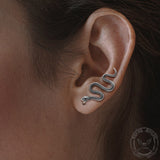 Vintage Snake Stainless Steel Ear Climber Clip | Gthic.com
