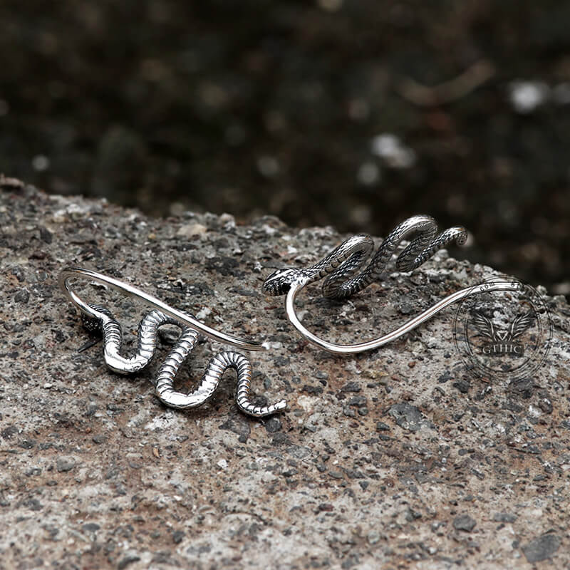 Vintage Snake Stainless Steel Ear Climber Clip | Gthic.com