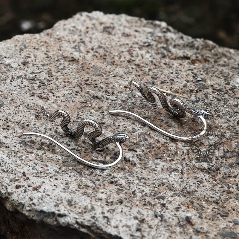 Vintage Snake Stainless Steel Ear Climber Clip | Gthic.com