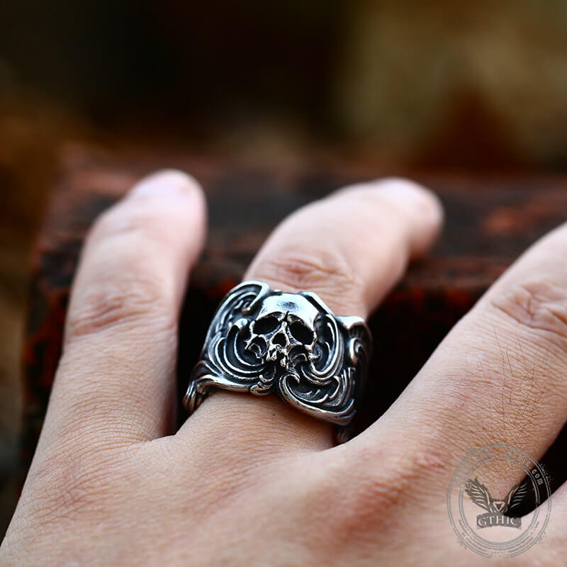 Vintage Spindrift Stainless Steel Skull Ring | Gthic.com