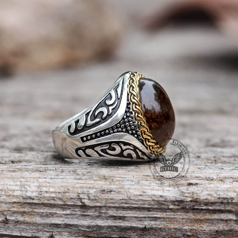 Men Antique Sultan Ring Tiger Eye Jewelry Brown Gemstone Promise Band  Ottoman – AGARTA