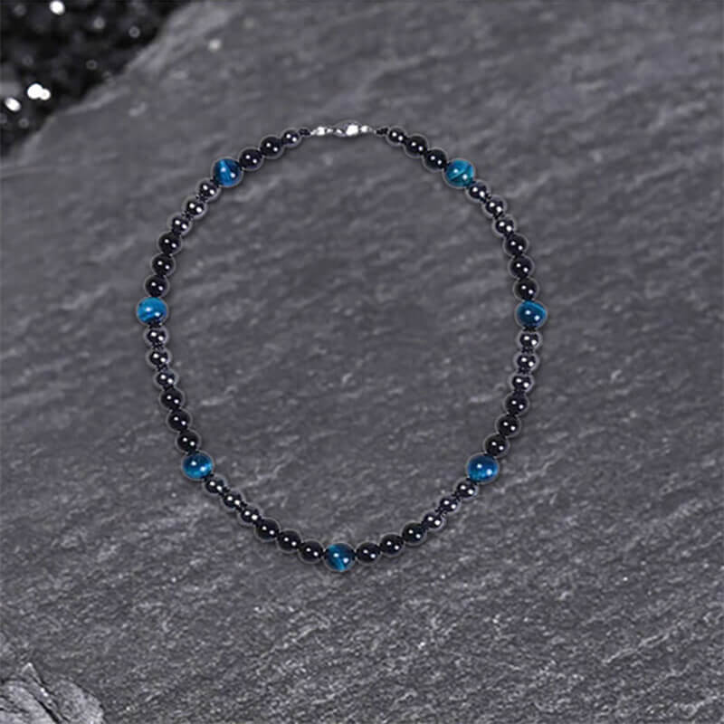 Vintage Tiger Eye Stone Men’s Bead Necklace | Gthic.com