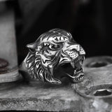 Vintage Tiger Stainless Steel Animal Ring | Gthic.com