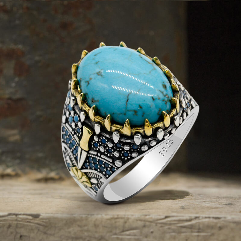 Vintage Turquoise Sterling Silver Gemstone Ring – GTHIC