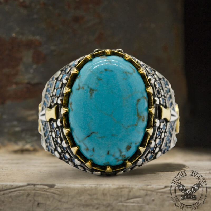Vintage Turquoise Sterling Silver Gemstone Ring | Gthic.com