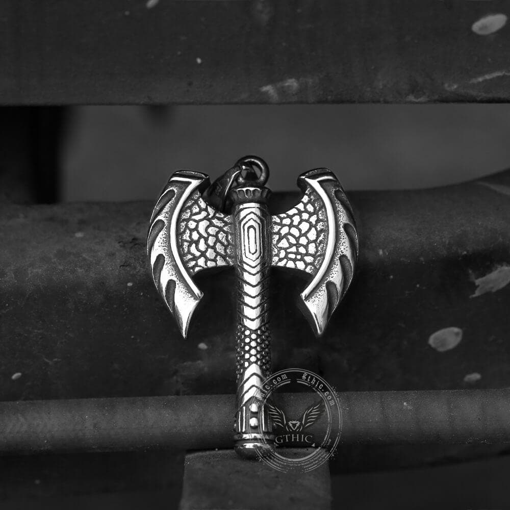 Vintage Viking Axe Stainless Steel Pendant | Gthic.com