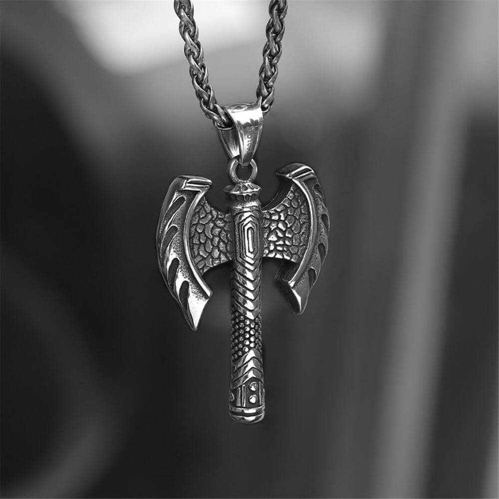 Vintage Viking Axe Stainless Steel Pendant | Gthic.com