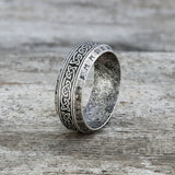 Vintage Viking Celtic Knot Runes Stainless Steel Band Ring 02 | Gthic.com