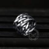Vintage Weave Pattern Stainless Steel Ring 02 | Gthic.com