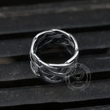 Vintage Weave Pattern Stainless Steel Ring