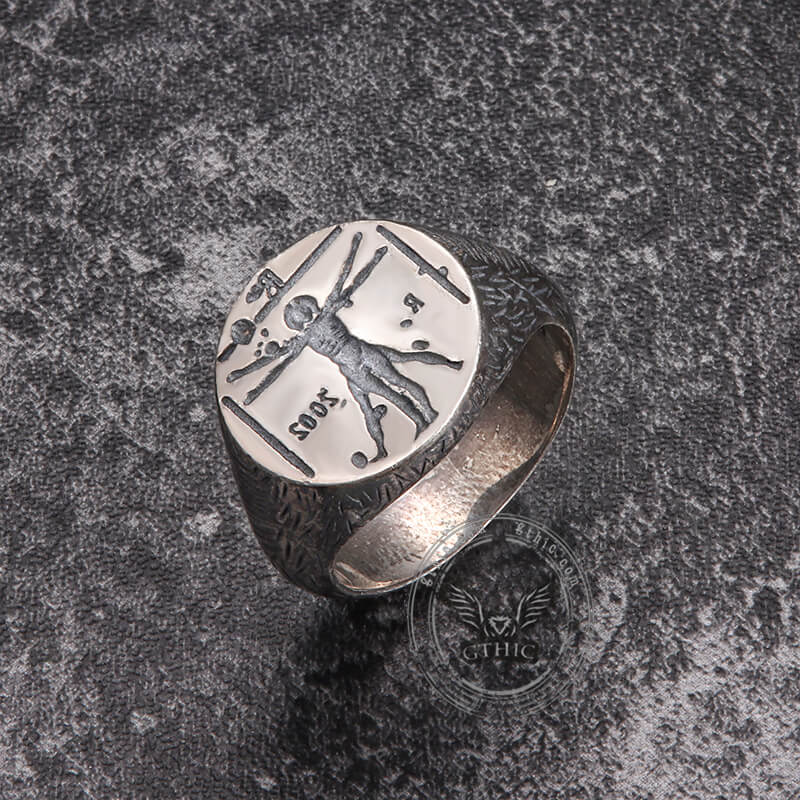 Vitruvian Man Sterling Silver Ring | Gthic.com