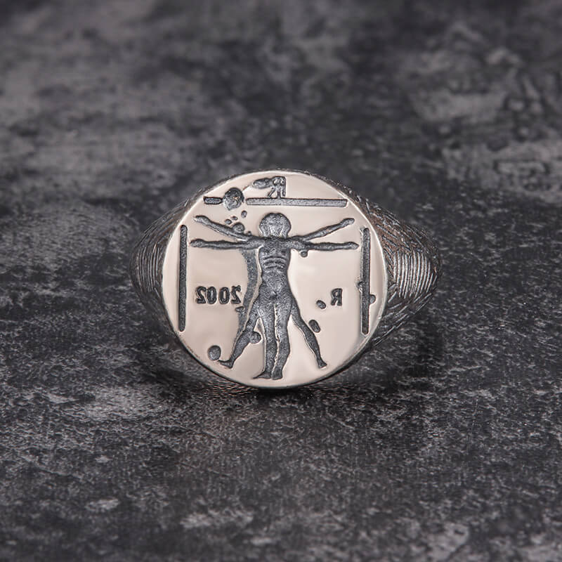 Vitruvian Man Sterling Silver Ring | Gthic.com
