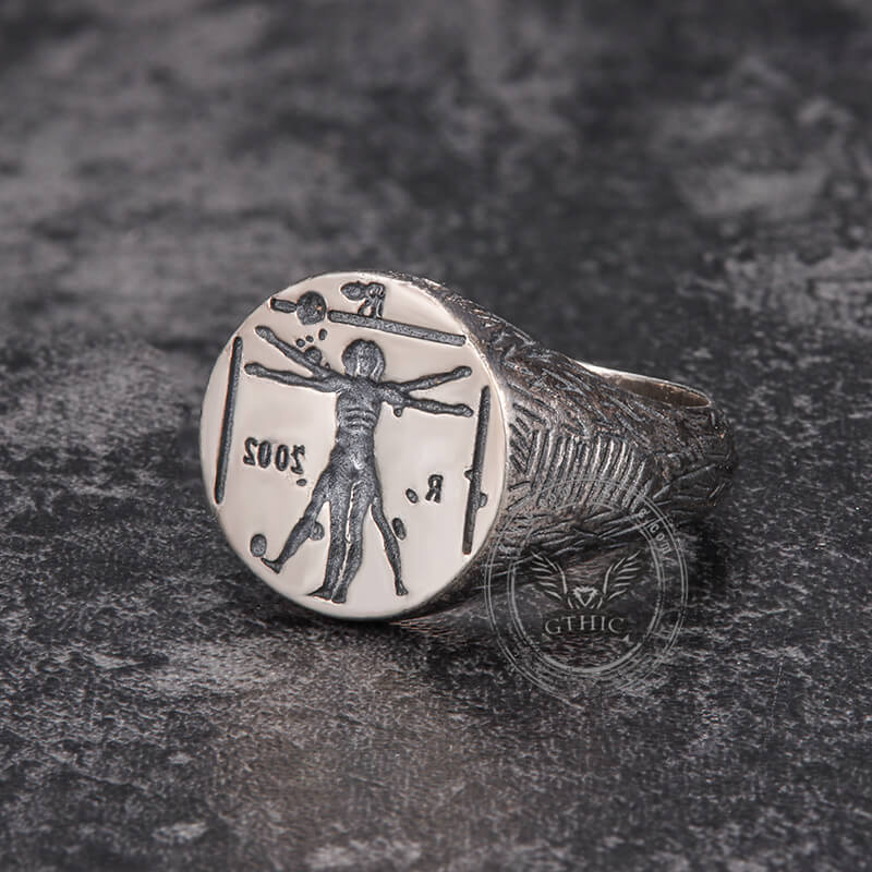 Vitruvian Man Sterling Silver Ring | Gthic.com