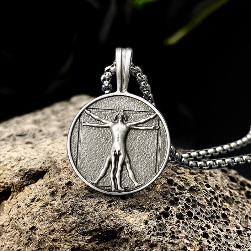 Vitruvius Man Pure Tin Necklace | Gthic.com