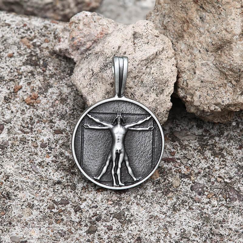 Vitruvius Man Pure Tin Necklace | Gthic.com