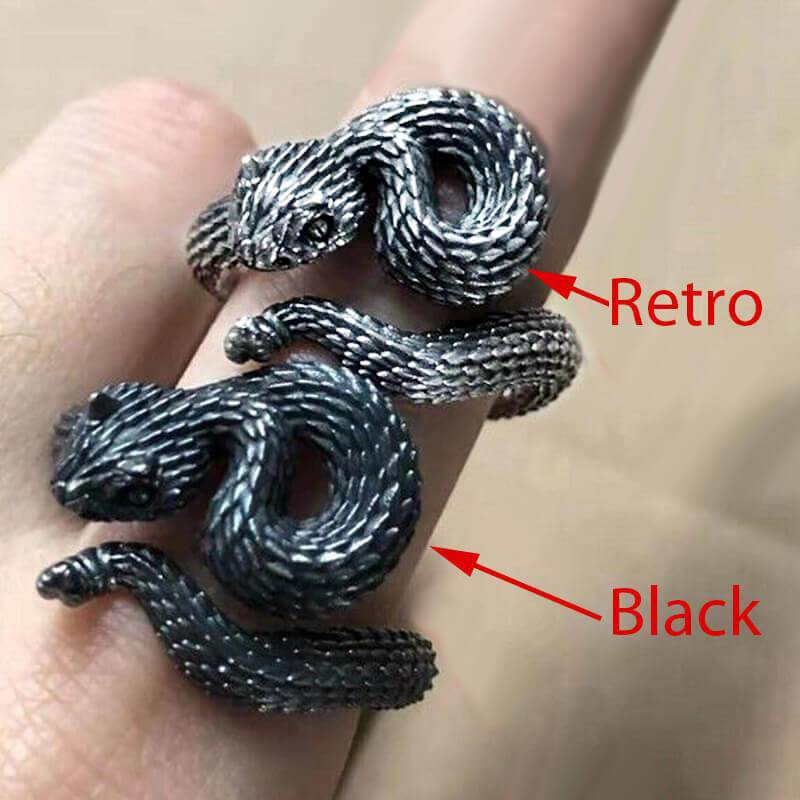 Vivid Cerastes Snake Sterling Silver Ring | Gthic.com