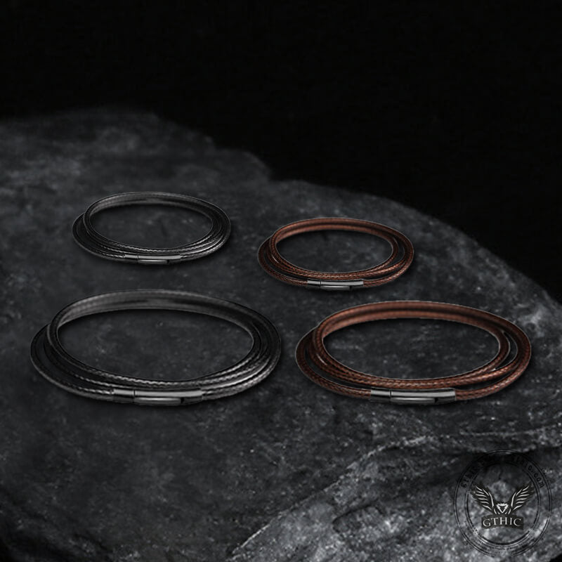 Waterproof Braided Leather Chain Necklace | Gthic.com